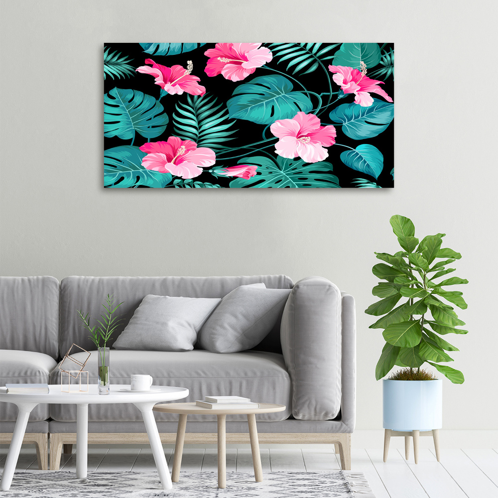 Canvas wall art Tropical flowers