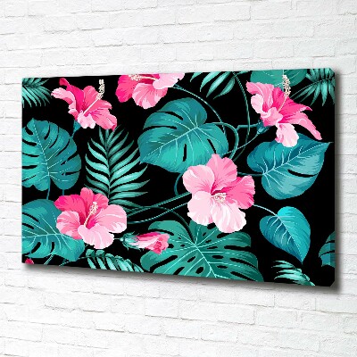 Canvas wall art Tropical flowers