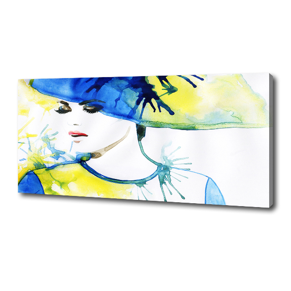 Canvas wall art A woman in a hat