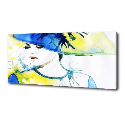 Canvas wall art A woman in a hat