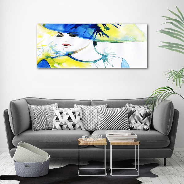 Canvas wall art A woman in a hat