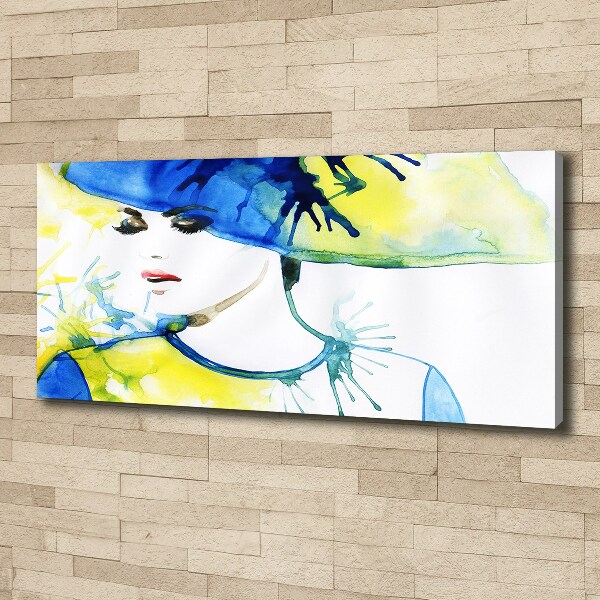 Canvas wall art A woman in a hat