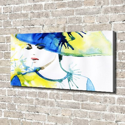 Canvas wall art A woman in a hat