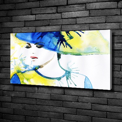 Canvas wall art A woman in a hat