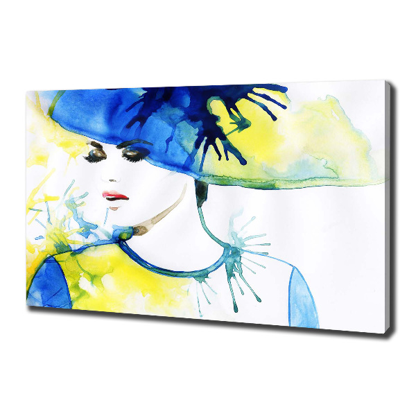 Canvas wall art A woman in a hat