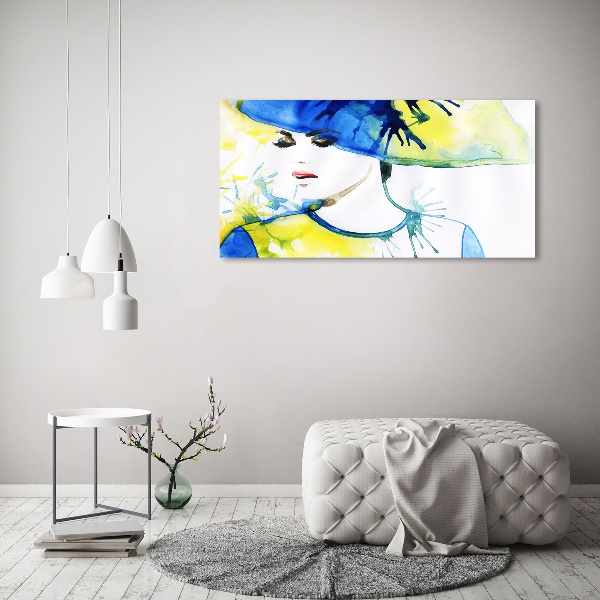 Canvas wall art A woman in a hat