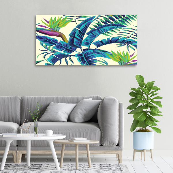 Canvas wall art Tropical leaves