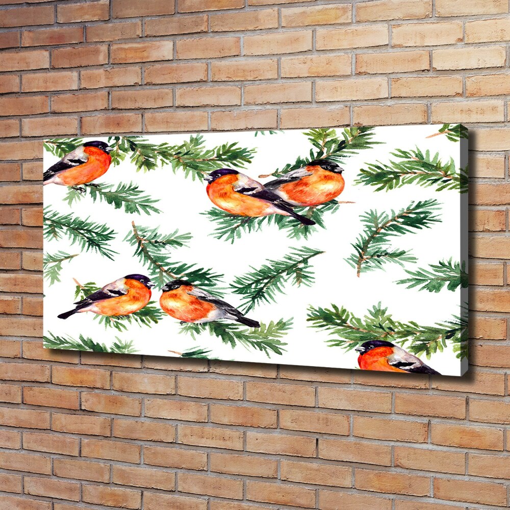 Canvas wall art Rudzik on the conifer