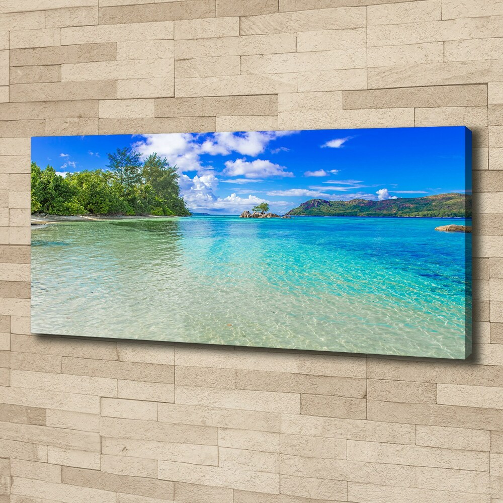 Canvas wall art Seychelles beach