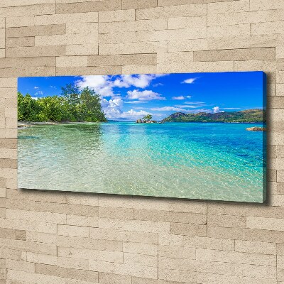 Canvas wall art Seychelles beach