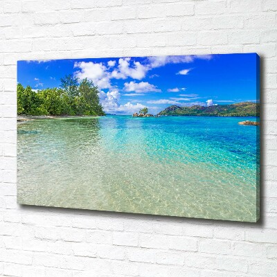 Canvas wall art Seychelles beach