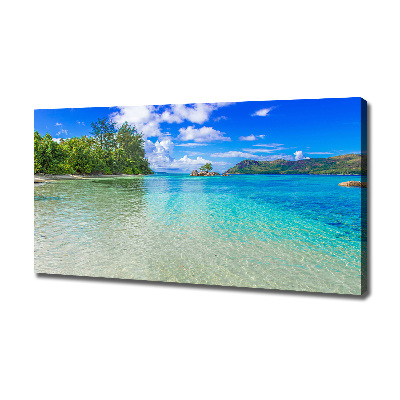 Canvas wall art Seychelles beach