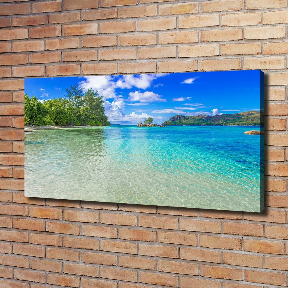 Canvas wall art Seychelles beach