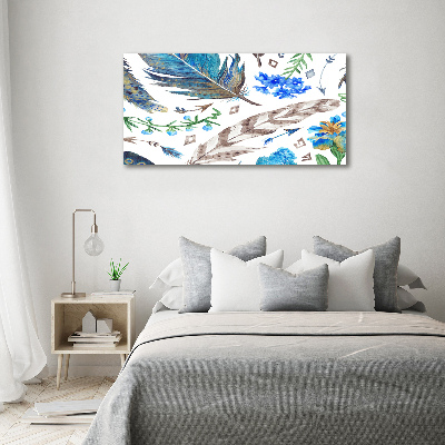 Canvas wall art Feathers and flowers