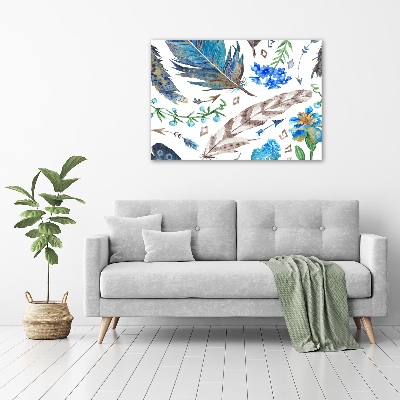 Canvas wall art Feathers and flowers