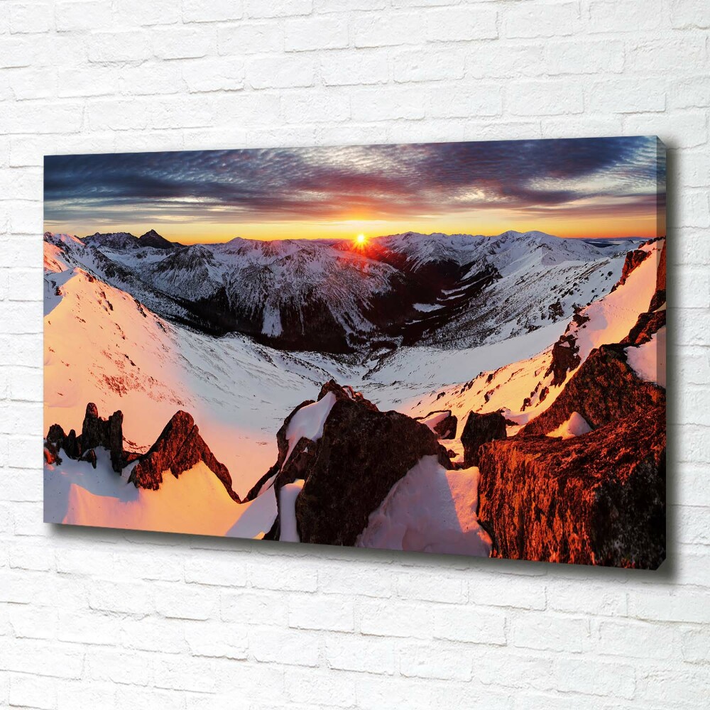 Canvas wall art Mountains in winter