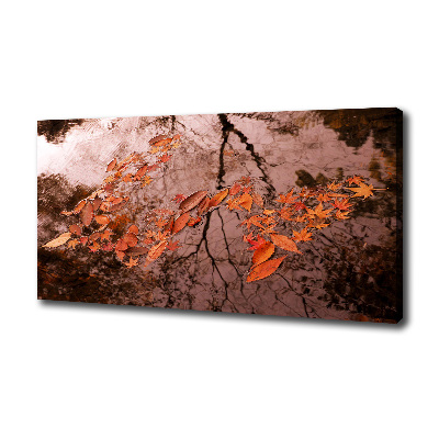 Canvas wall art Leaves on the water