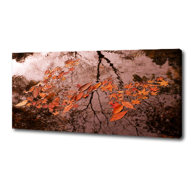 Canvas wall art Leaves on the water