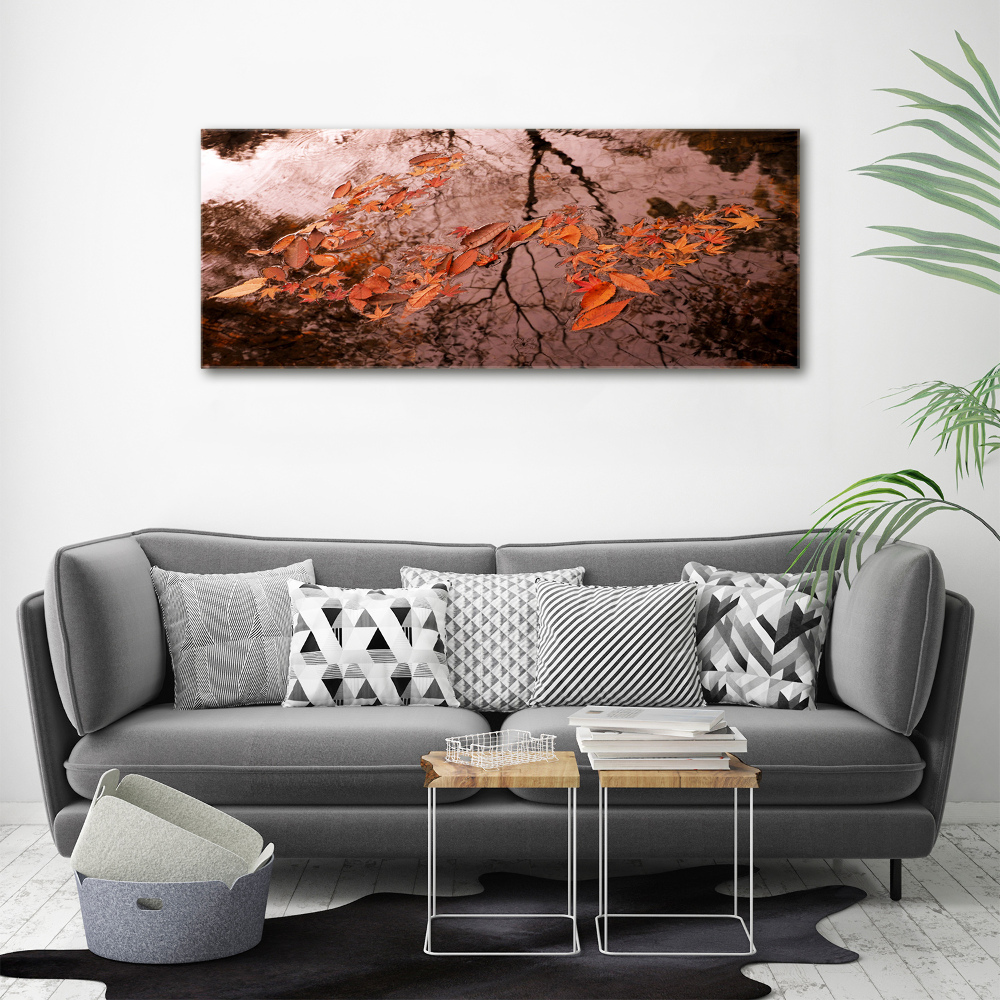 Canvas wall art Leaves on the water