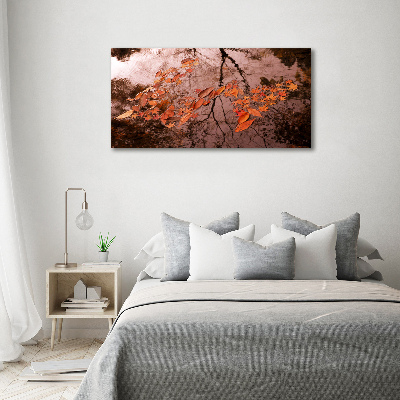 Canvas wall art Leaves on the water