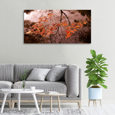 Canvas wall art Leaves on the water