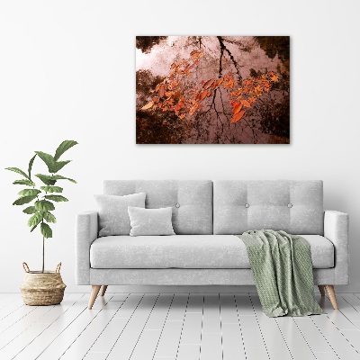 Canvas wall art Leaves on the water