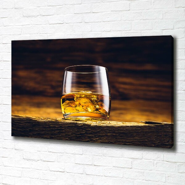 Canvas wall art Bourbon in a glass