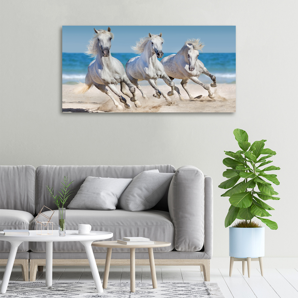 Canvas wall art White horses beach