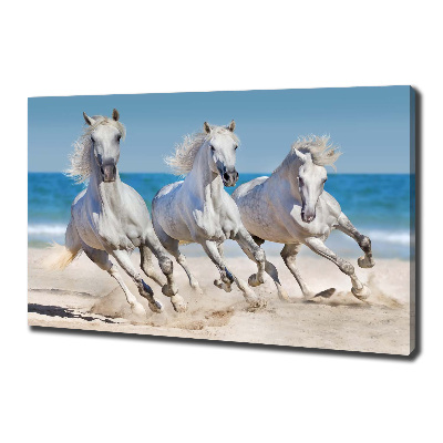 Canvas wall art White horses beach