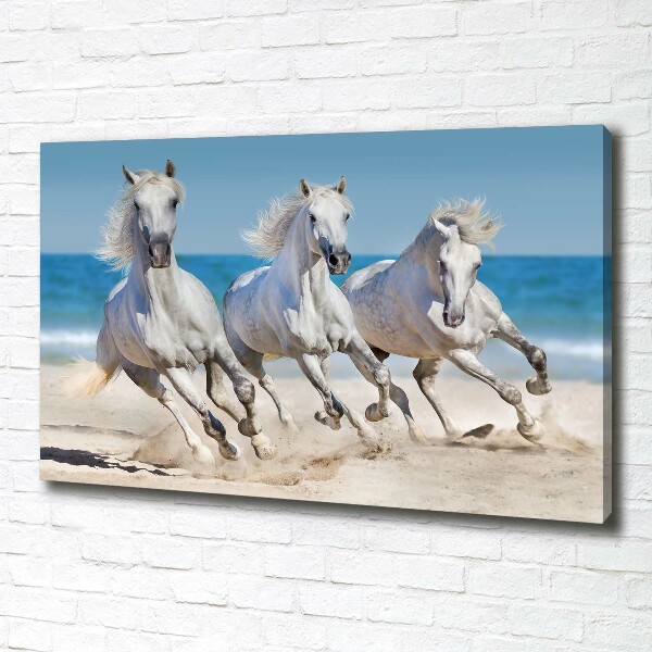 Canvas wall art White horses beach