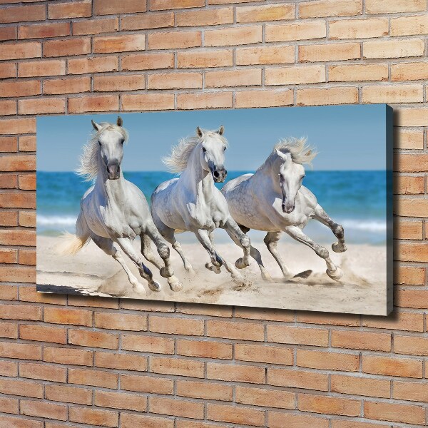 Canvas wall art White horses beach