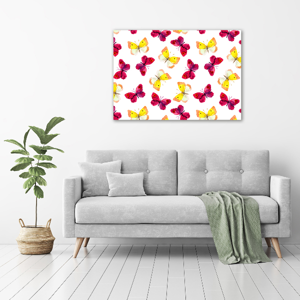 Canvas wall art Butterflies and flowers