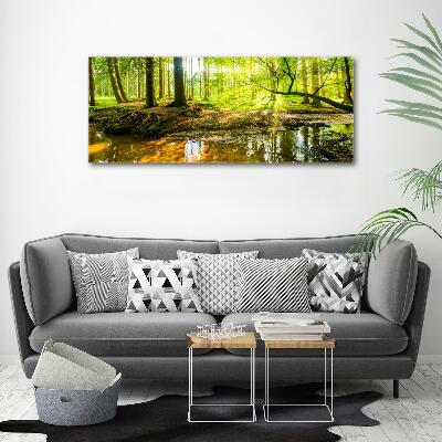 Canvas wall art Pond in the forest