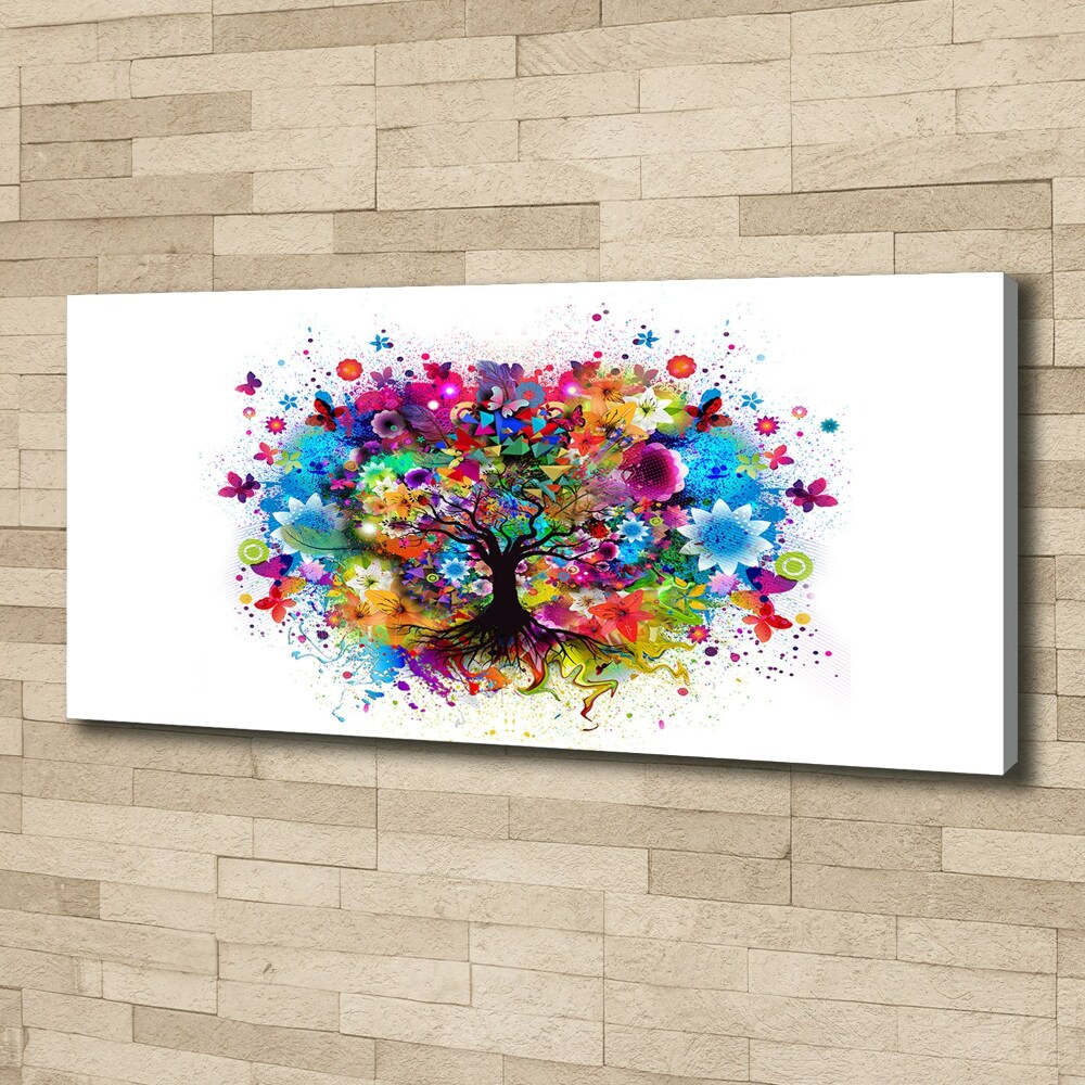 Canvas wall art Colorful tree