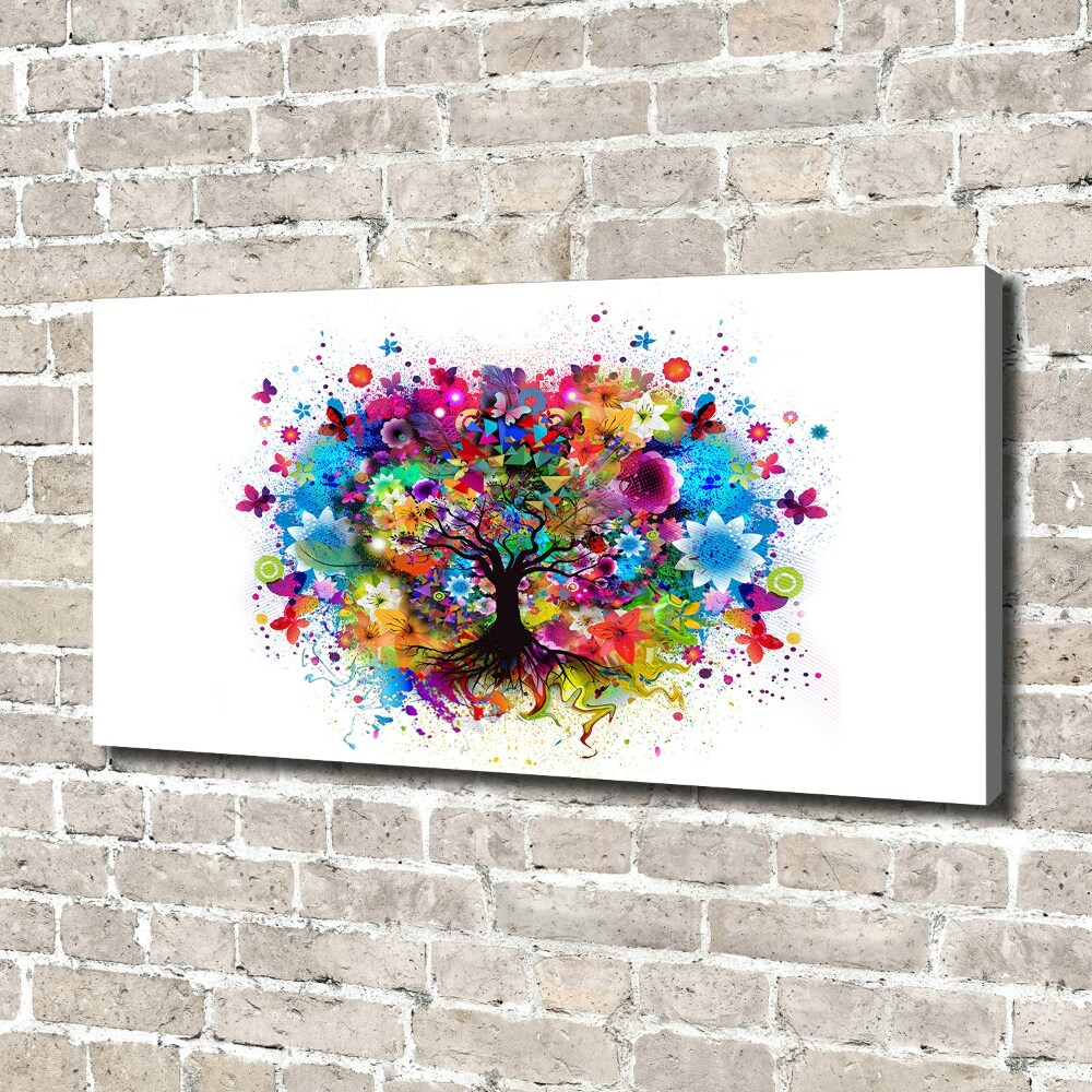 Canvas wall art Colorful tree