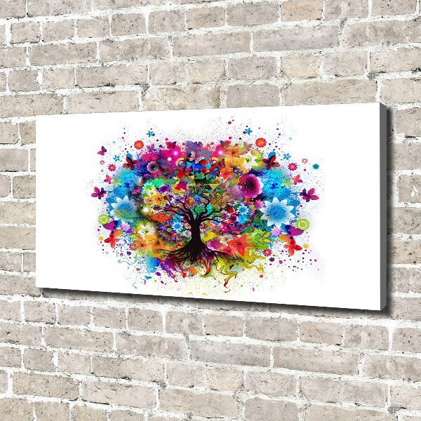 Canvas wall art Colorful tree