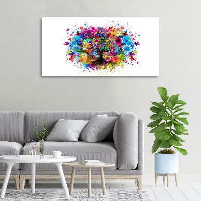 Canvas wall art Colorful tree