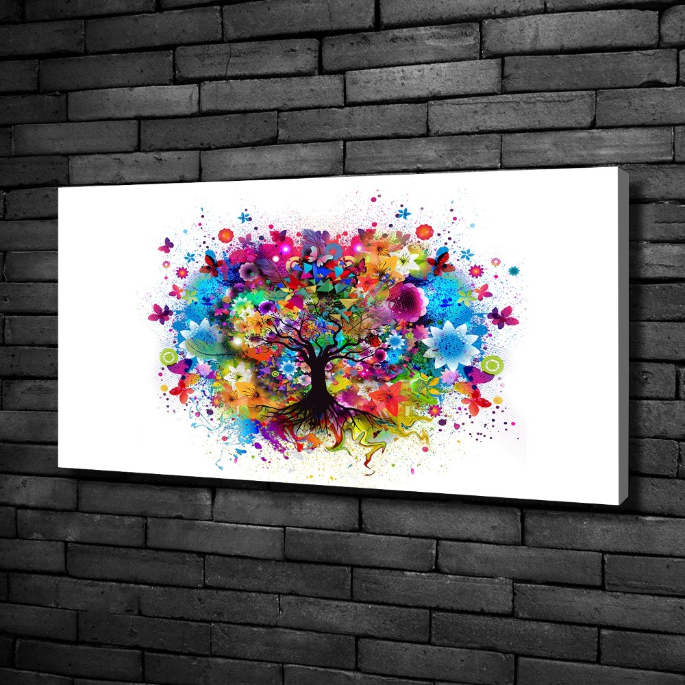 Canvas wall art Colorful tree