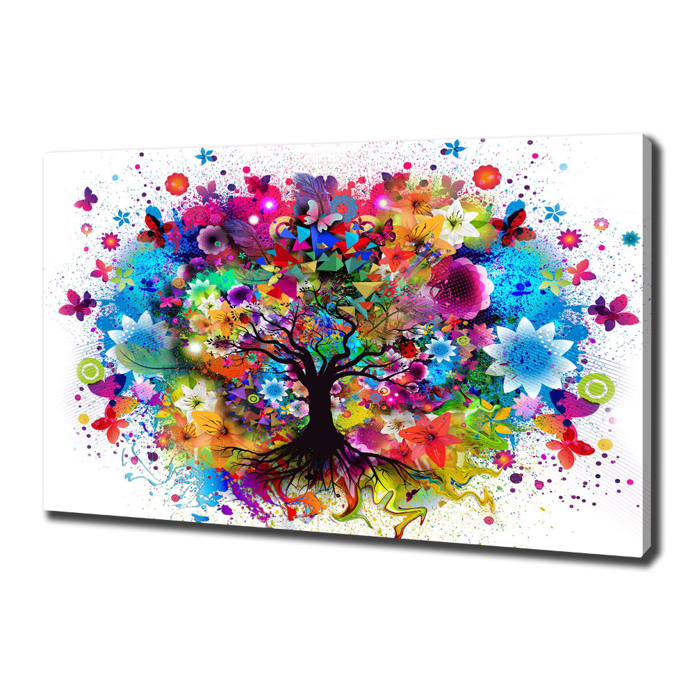 Canvas wall art Colorful tree