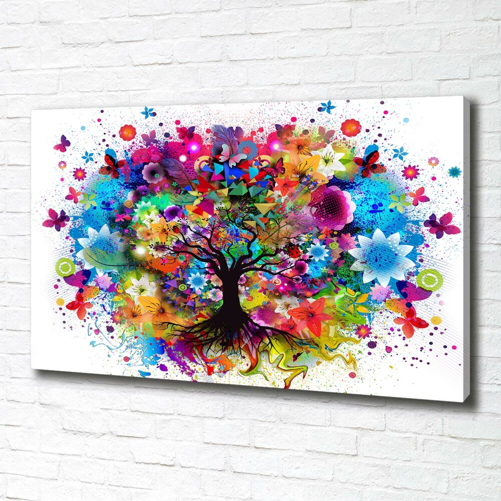 Canvas wall art Colorful tree