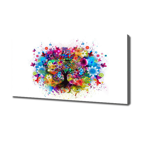 Canvas wall art Colorful tree