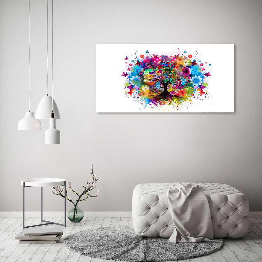 Canvas wall art Colorful tree