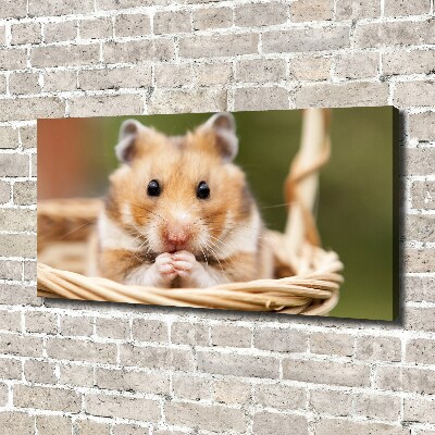 Canvas wall art Hamster in the basket