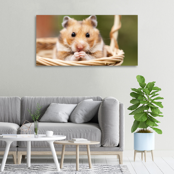 Canvas wall art Hamster in the basket