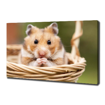 Canvas wall art Hamster in the basket