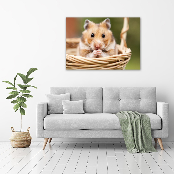 Canvas wall art Hamster in the basket