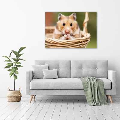 Canvas wall art Hamster in the basket