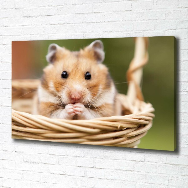 Canvas wall art Hamster in the basket