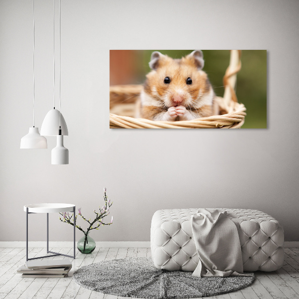 Canvas wall art Hamster in the basket