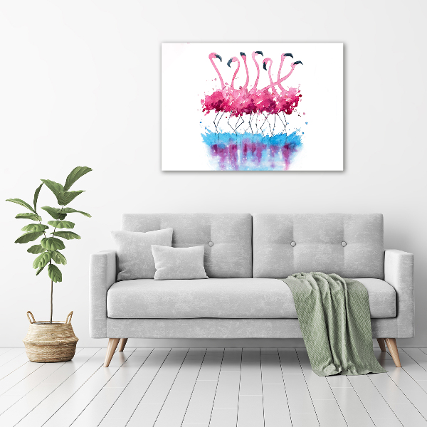 Canvas wall art Flamingos